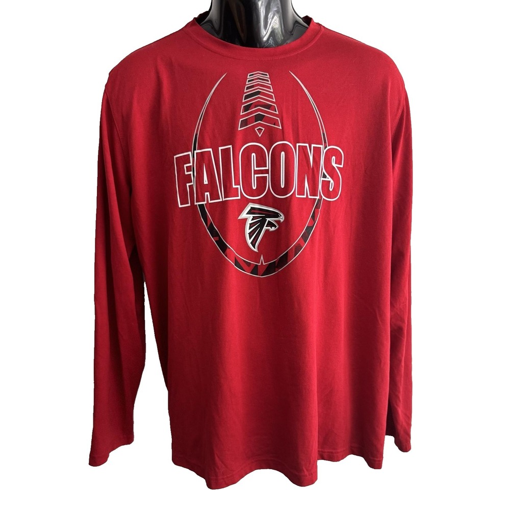 Atlanta Falcons Shirt Mens Large Red NFL Football Nike Long Sleeve Graphic Tee